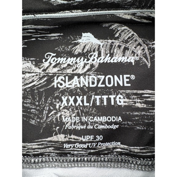 Tommy Bahama Polo Shirt Mens 3XL Black IslandZone Tropical Golf Print UPF 30 - Picture 4 of 10